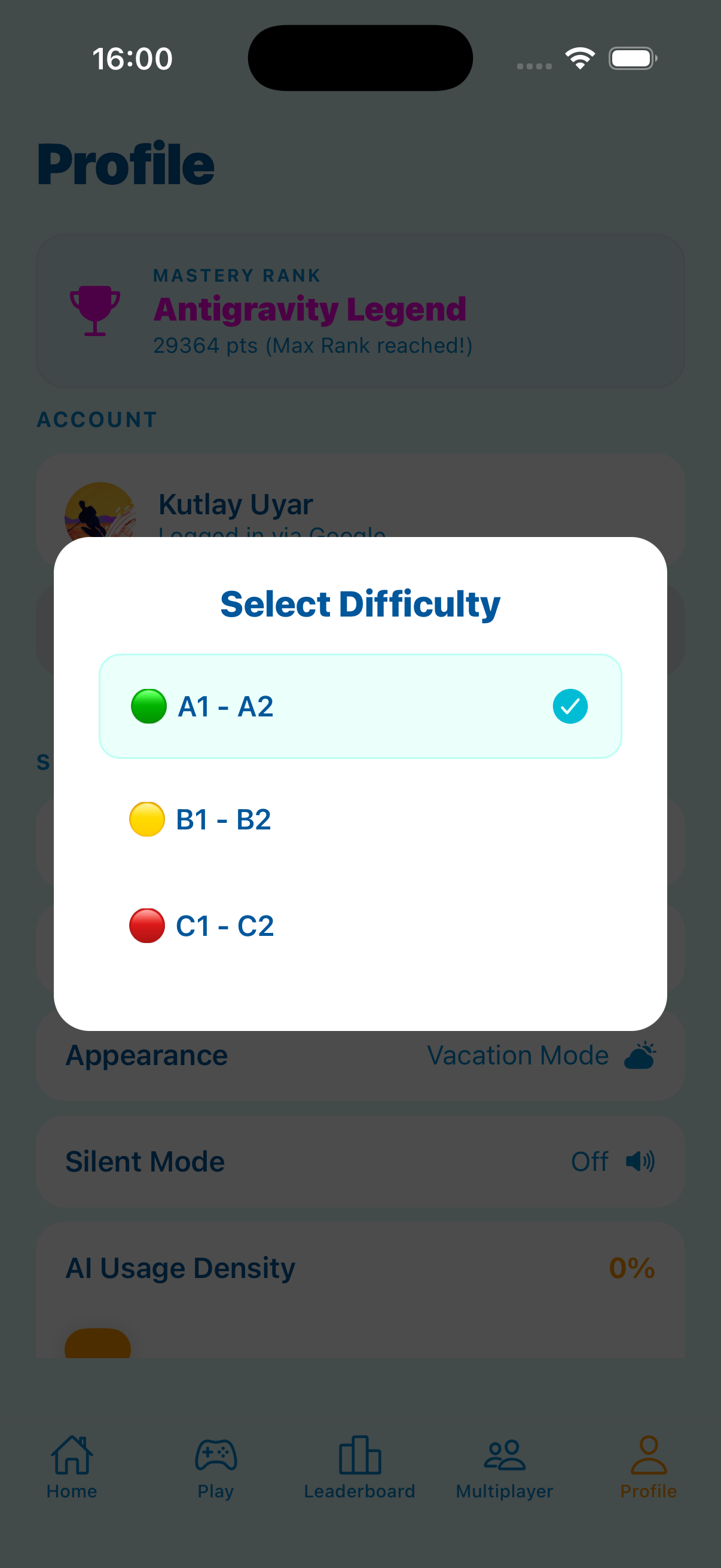 Profile & Difficulty